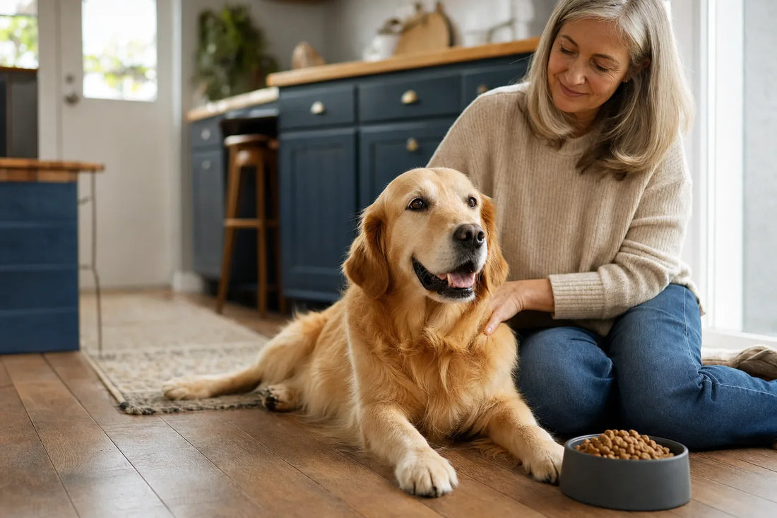 A dog with a sensitive stomach resting calmly and comfortably at home