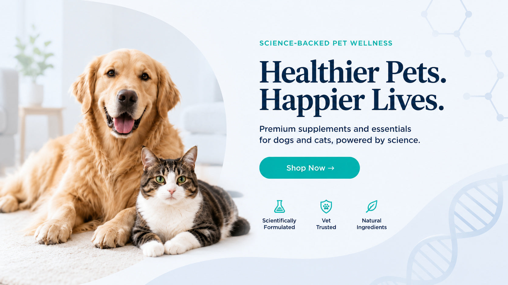 Healthier Pets. Happier Lives. NuumiPet hero banner